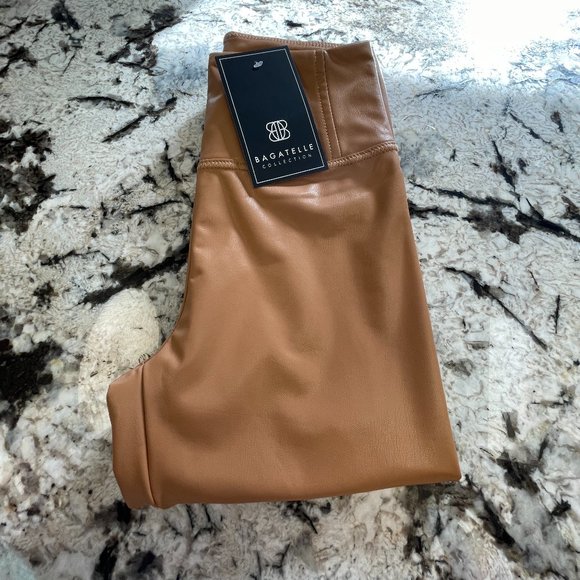 Women's Bagatelle Brown/Saddle Camel Leather Leggings - Picture 5 of 5